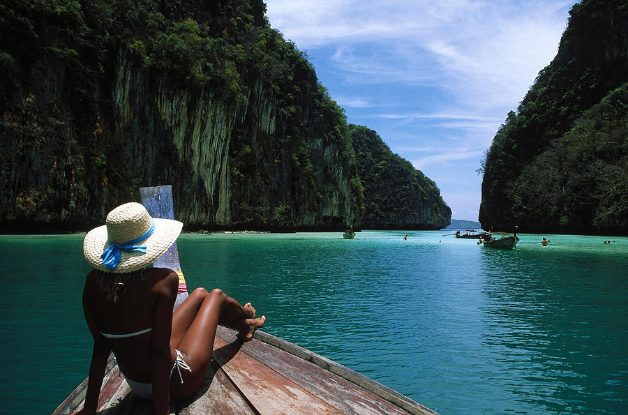 Woman On Boat, Phi Phi Island, Phuket Photograph by Buena Vista Images
