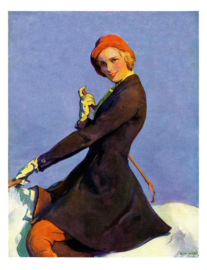 Horse Drawing - Woman On Horseback by Guy Hoff