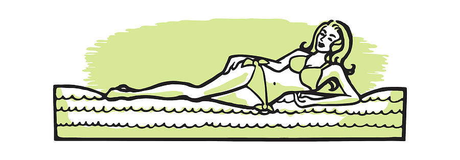 Summer Drawing - Woman on Mattress by CSA Images