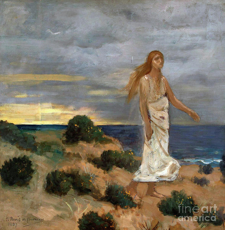 Woman On The Beach, 1887 Drawing by Heritage Images