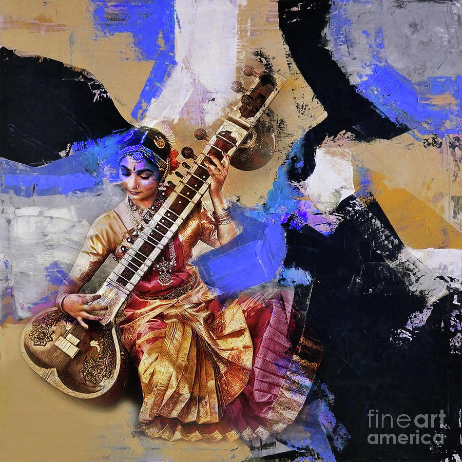 Woman Playing Sitar  Painting by Gull G