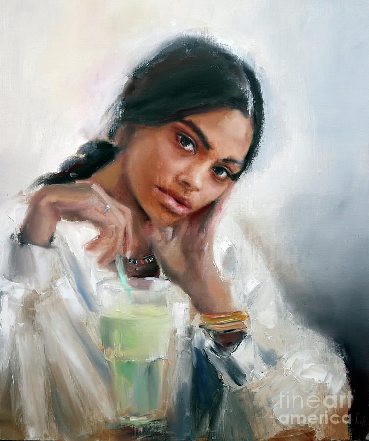 portrait girl painting
