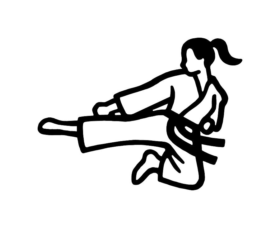 Karate girl stock illustration. Illustration of training - 19766019