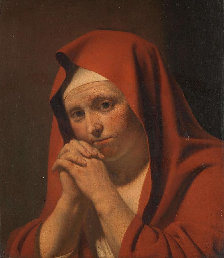 Woman Praying. Painting by Jan van Bijlert -attributed to- Caesar Boetius van Everdingen -circle of-