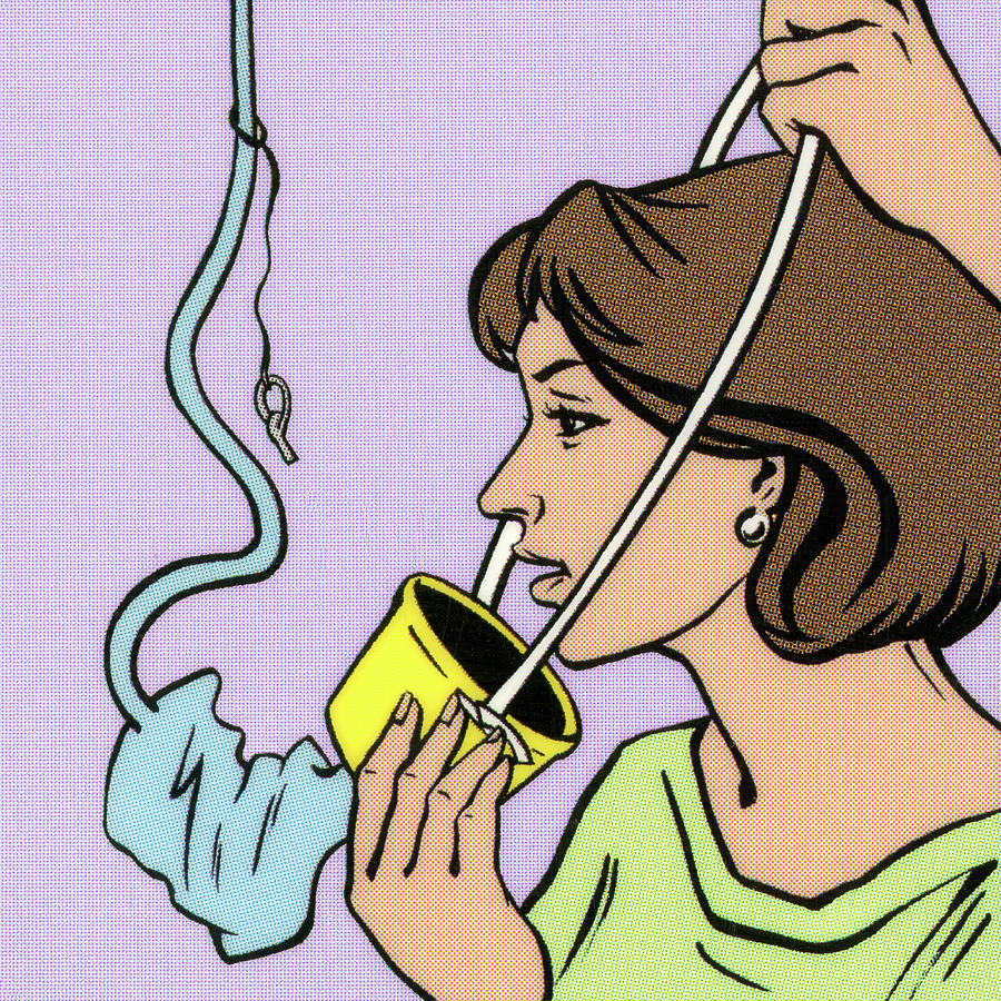 Transportation Drawing - Woman Putting Oxygen Mask On by CSA Images