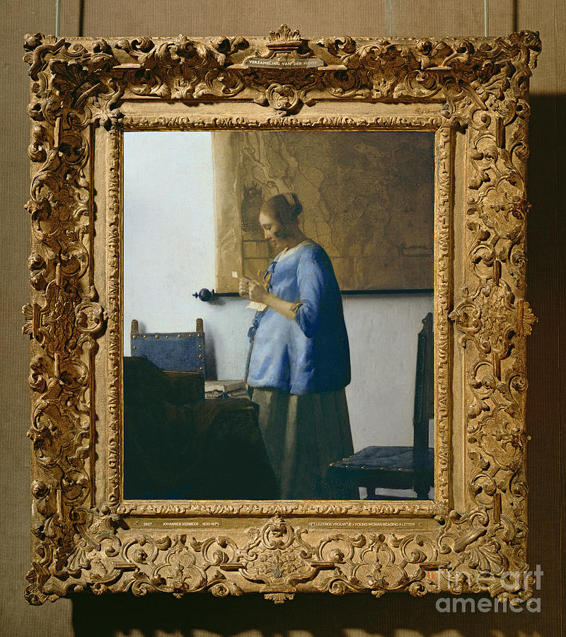 Woman Reading A Letter, C.1662-63 Painting by Jan Vermeer