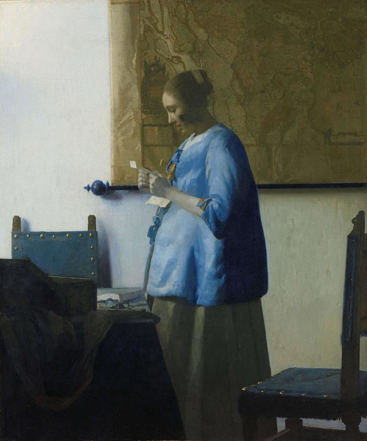 Woman Reading a Letter. Painting by Jan Vermeer -1632-1675-