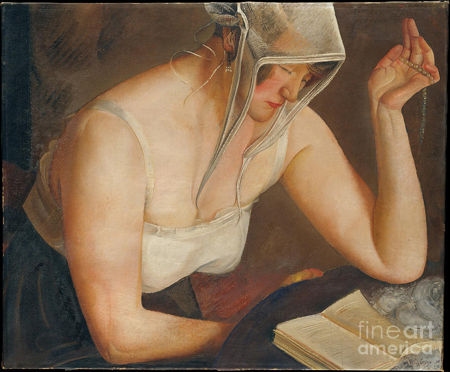 Woman Reading, C. 1922. Artist Drawing by Heritage Images
