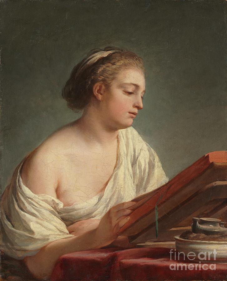 Woman Reading Drawing by Heritage Images