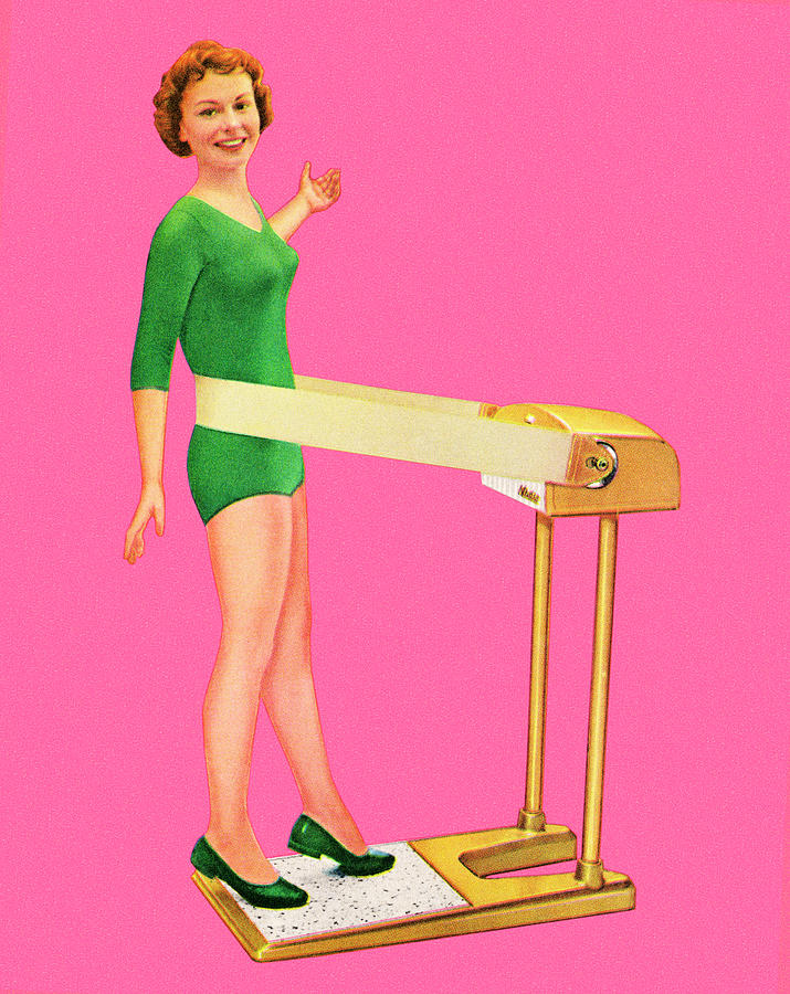 Vintage Drawing - Woman Using Exercise Equipment by CSA Images