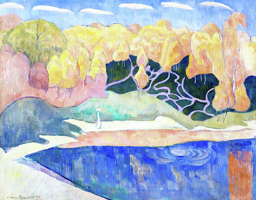 Emile Bernard Painting - Woman Walking On The Banks Of The Aven - Digital Remastered Edition by Emile Bernard Emile Bernard Painting - Woman Walking On The Banks Of The Aven - Digital Remastered Edition by Emile Bernard