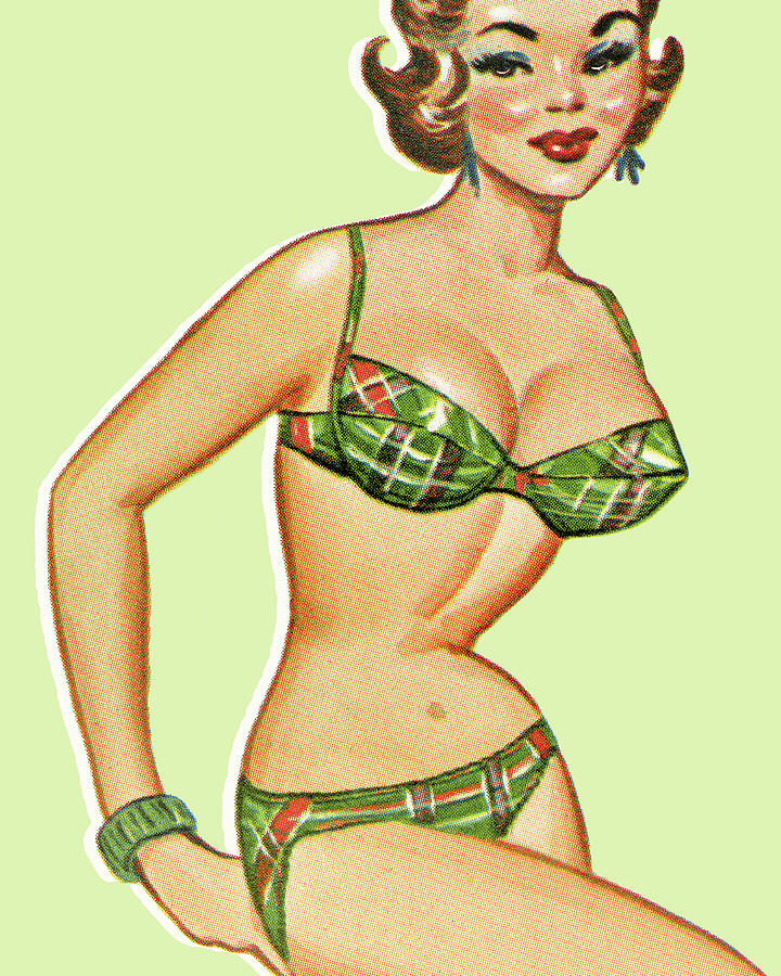 Summer Drawing - Woman Wearing a Bikini by CSA Images