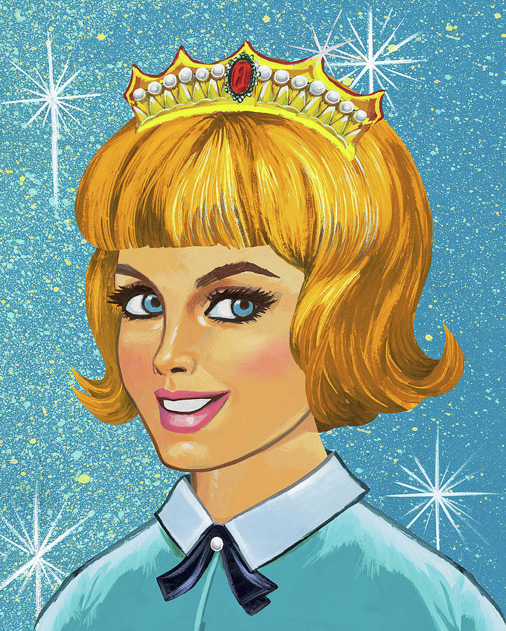 Queen Drawing - Woman Wearing a Tiara by CSA Images