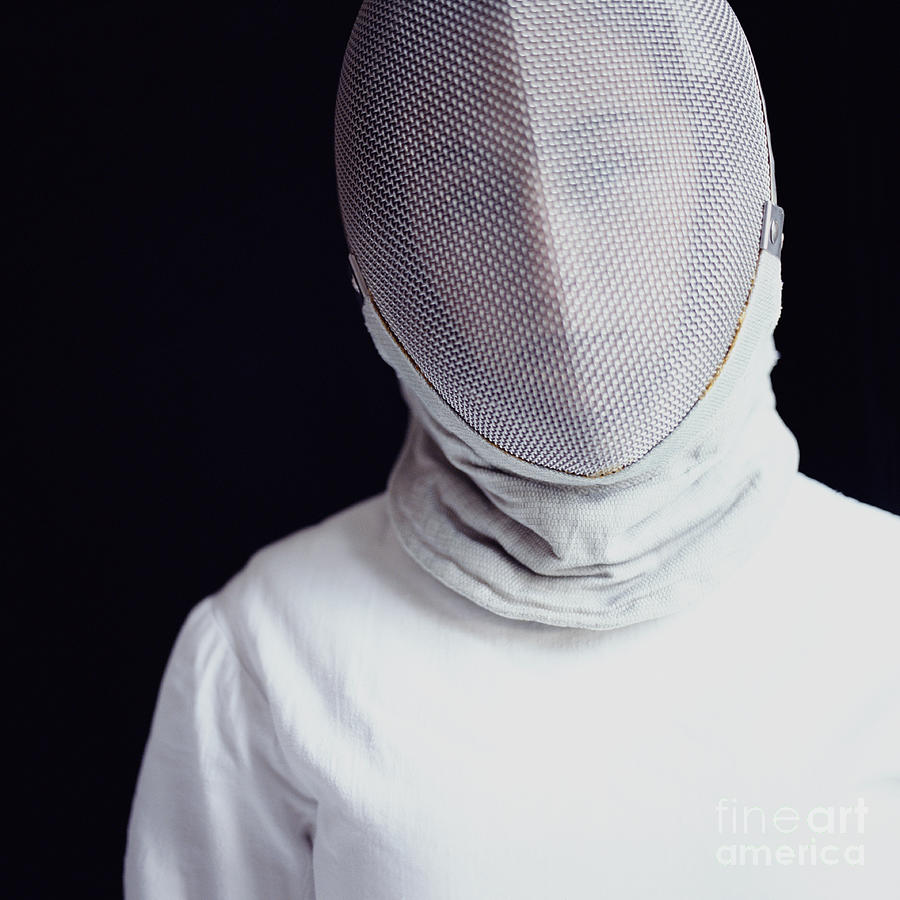 Woman Wearing Fencing Mask, Portrait Photograph by Stasker