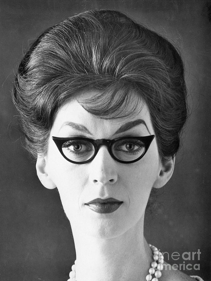 Woman Wearing Glasses Without Sides Photograph by Bettmann