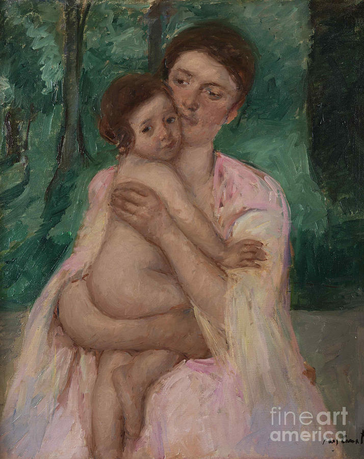 Woman With A Child In Her Arms Drawing by Heritage Images