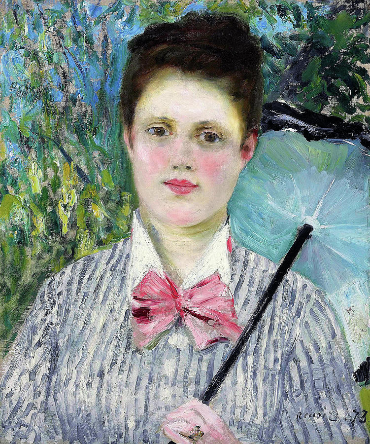 Paris Photograph - Woman with a parasol - Digital Remastered Edition by Pierre-Auguste Renoir