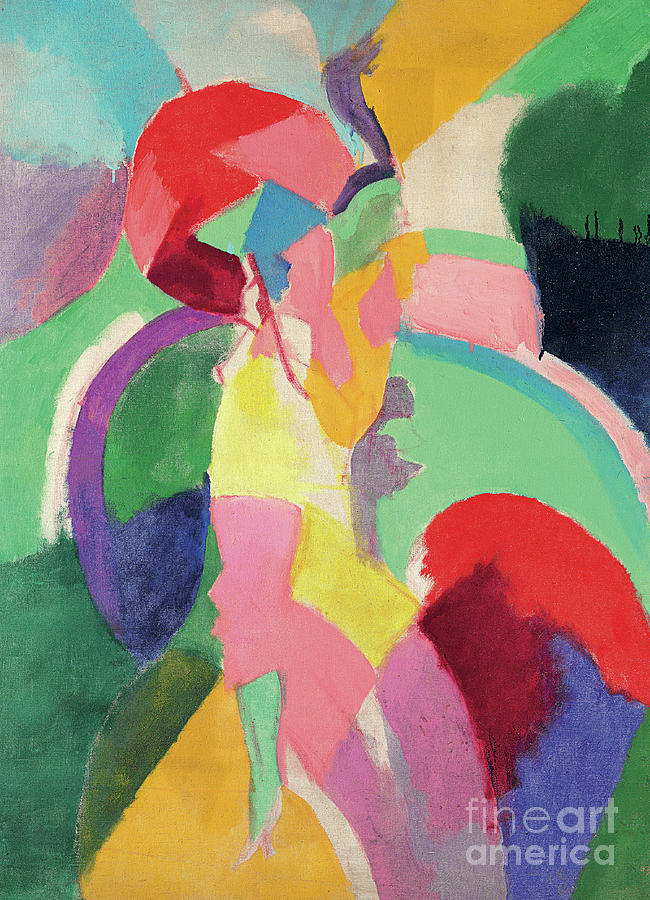 Robert Delaunay Painting - Woman with a parasol or La Parisienne by Robert Delaunay
