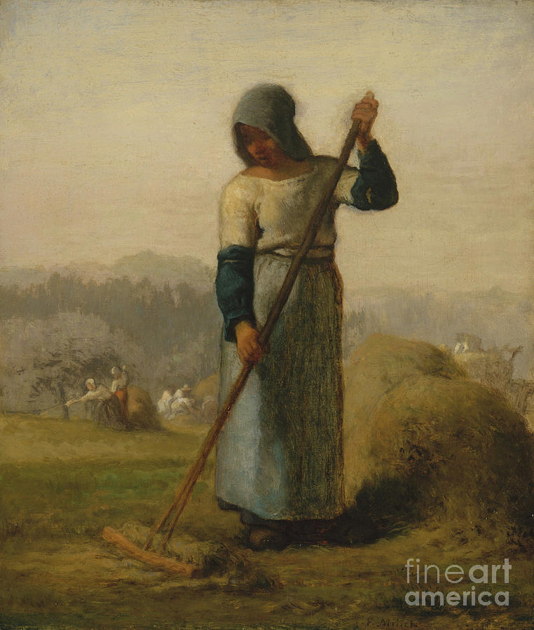 Woman With A Rake Drawing by Heritage Images