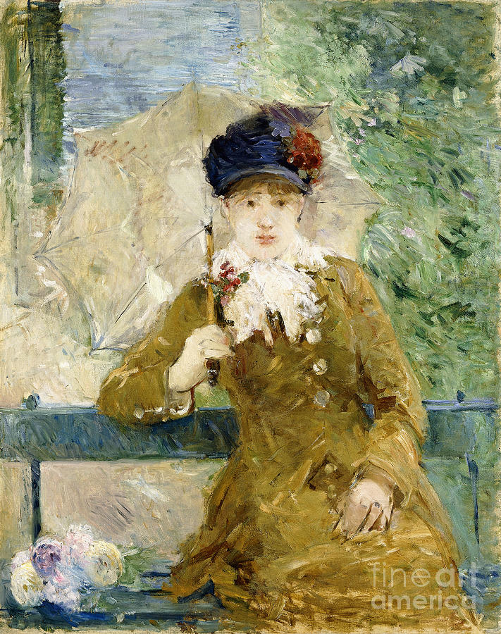 Woman With An Umbrella, 1881 Painting by Berthe Morisot