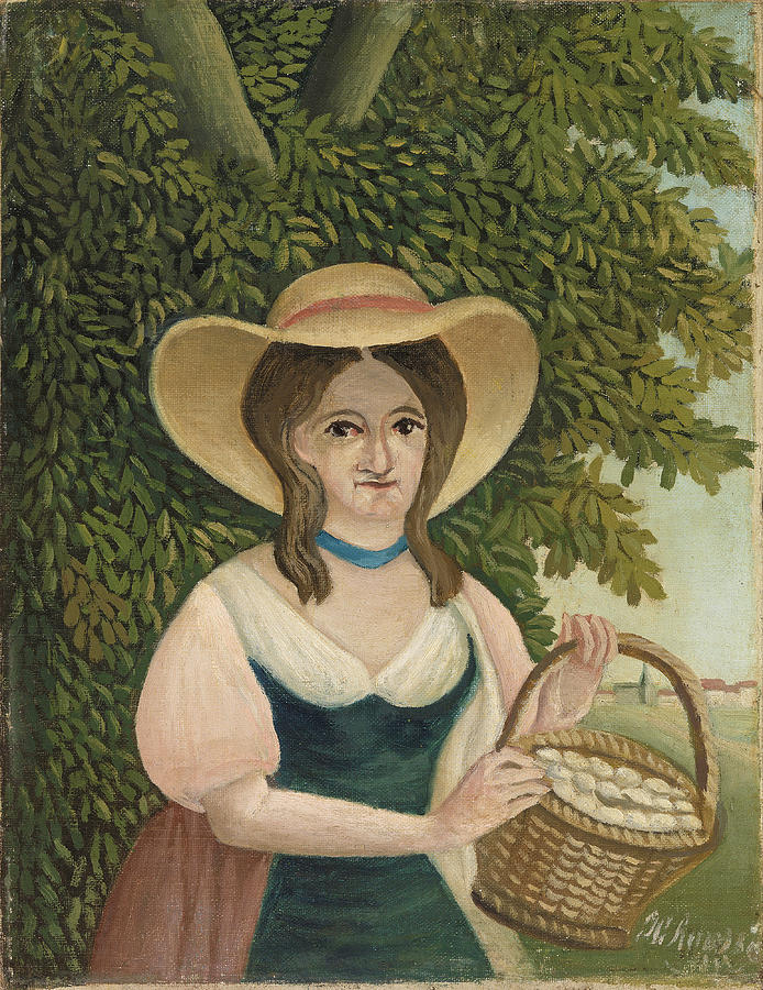 Woman with Basket of Eggs Painting by Henri Rousseau