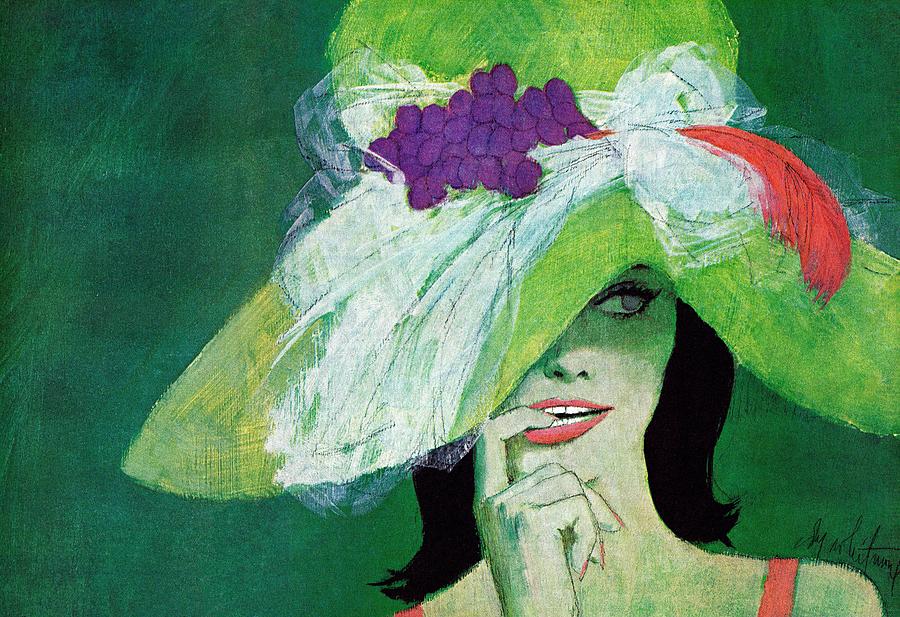 Woman  With Green Hat. Drawing by Coby Whitmore