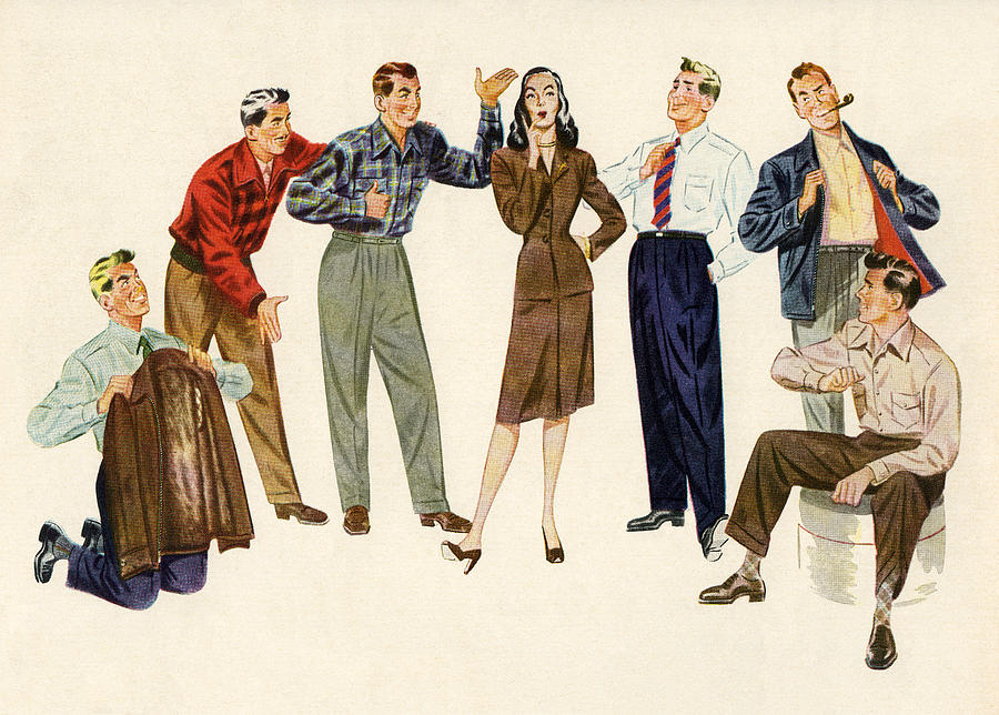 Woman With Group Of Suitors Digital Art by Graphicaartis Woman With Group Of Suitors Digital Art by Graphicaartis