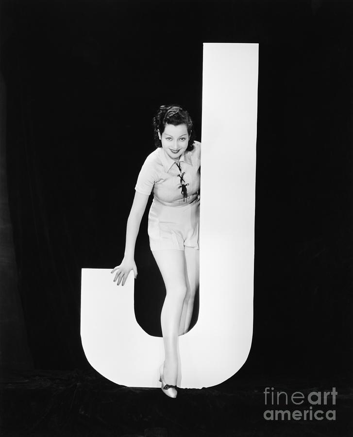 Woman With Huge Letter J Photograph By Everett Collection