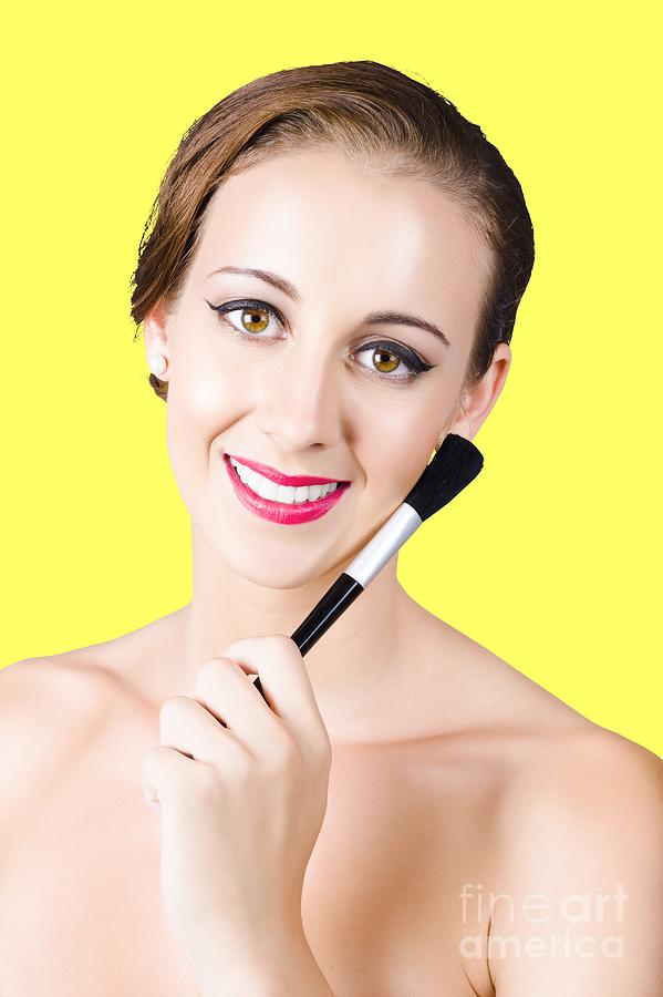 Woman with makeup brush Photograph by Jorgo Photography