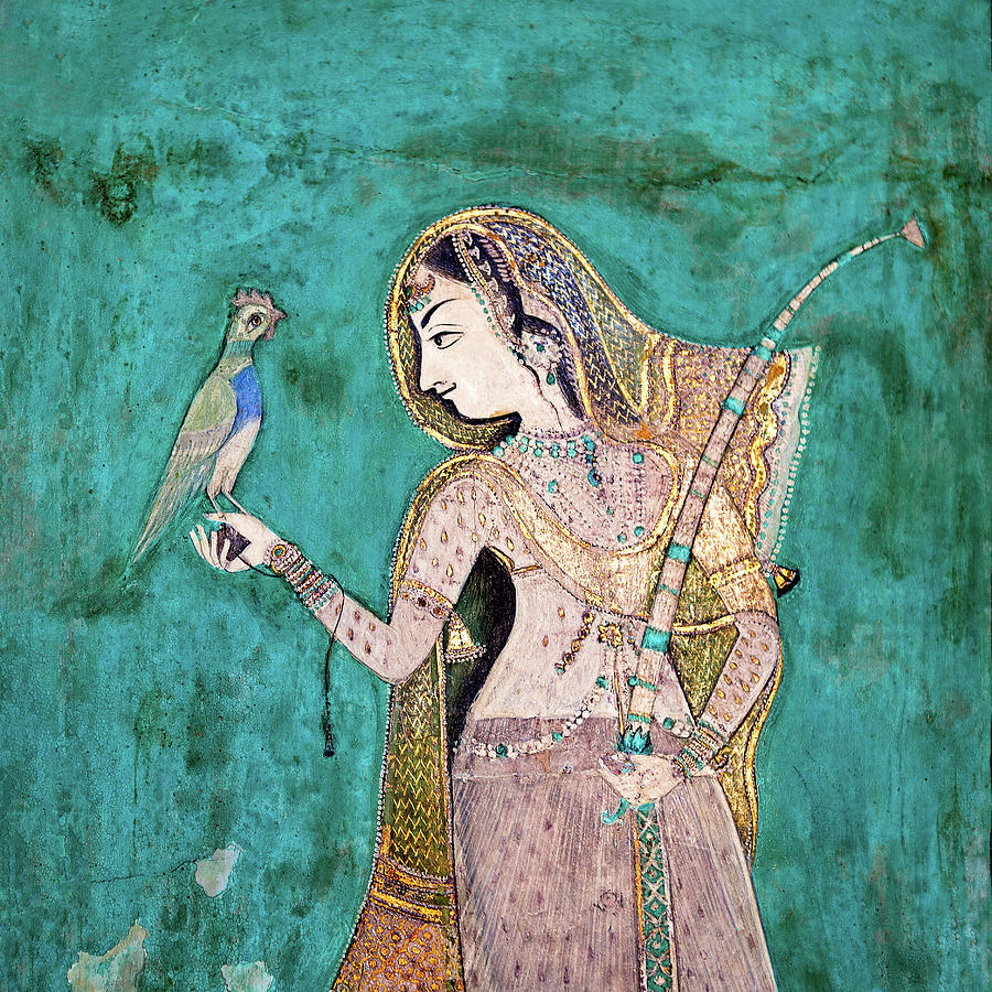 Woman with Parrot by Marji Lang Woman with Parrot by Marji Lang