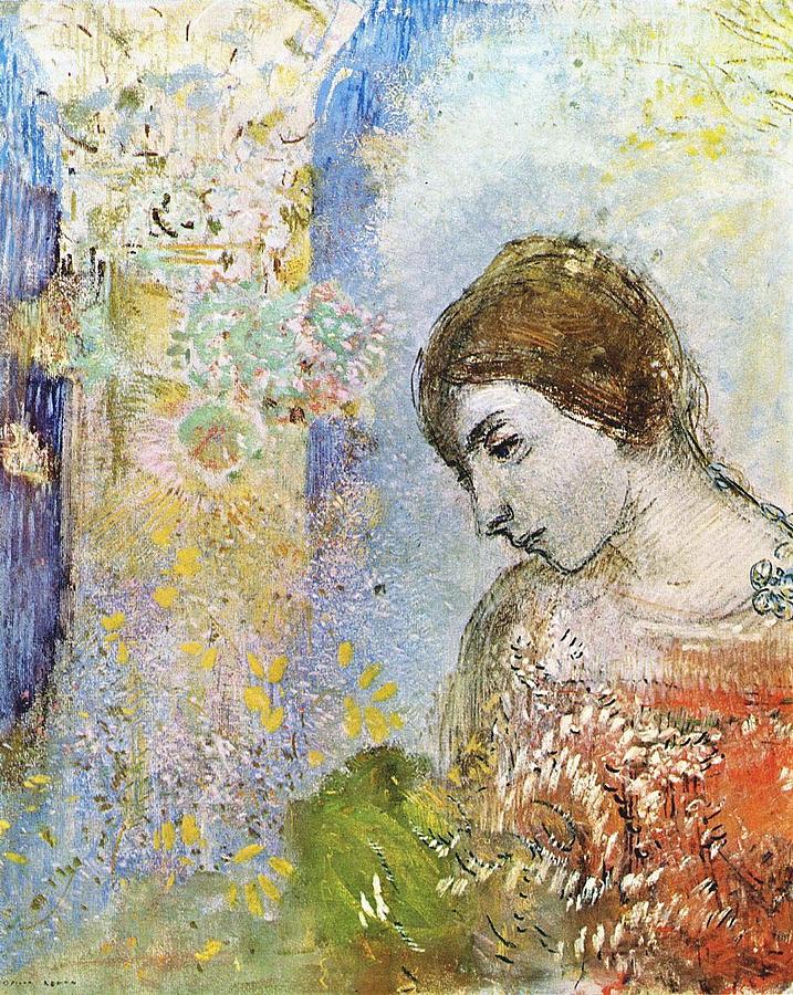 Woman With Pillar Of Flowers, 1903 Painting
