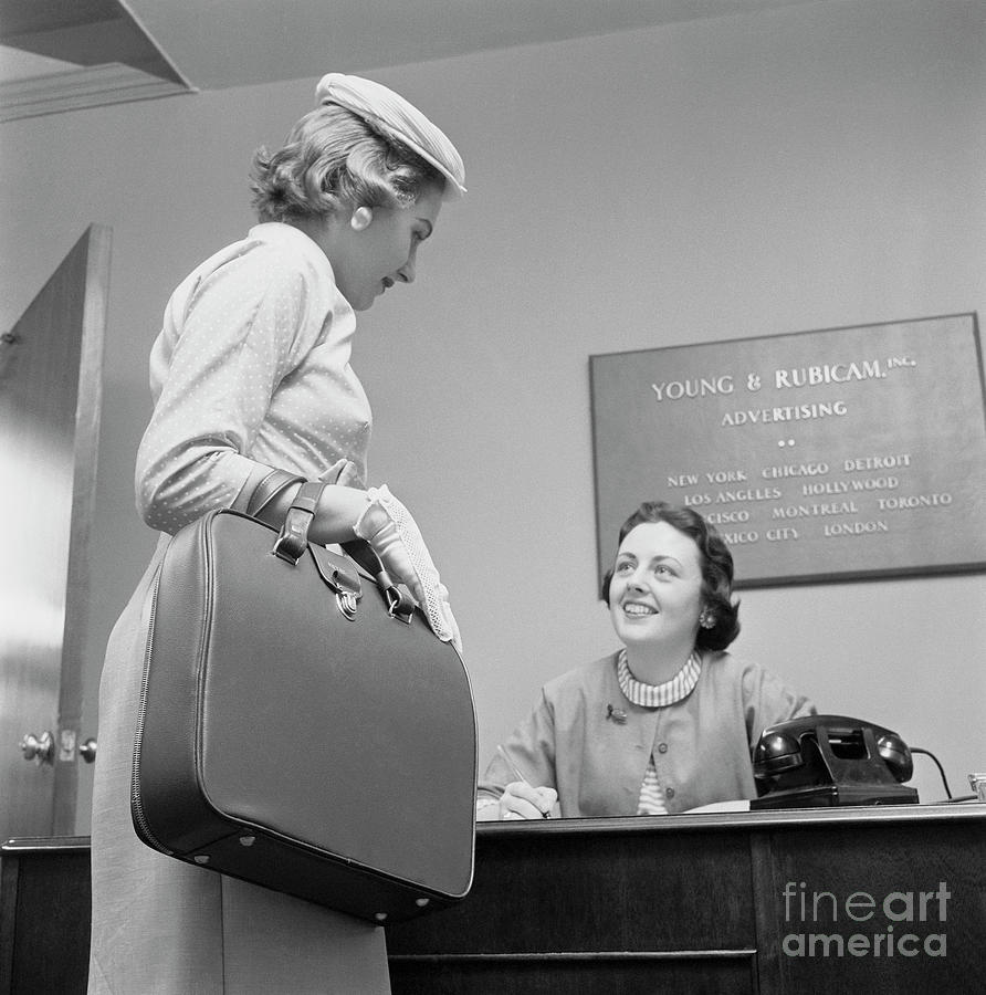 Woman With Portable Typewriter Photograph by Bettmann