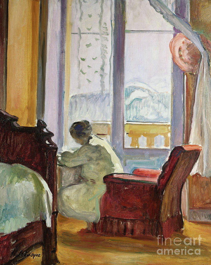 Woman Writing By Henri Lebasque Painting by Henri Lebasque