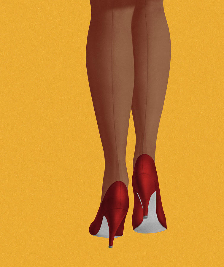 Vintage Drawing - Womans Legs and High Heels by CSA Images