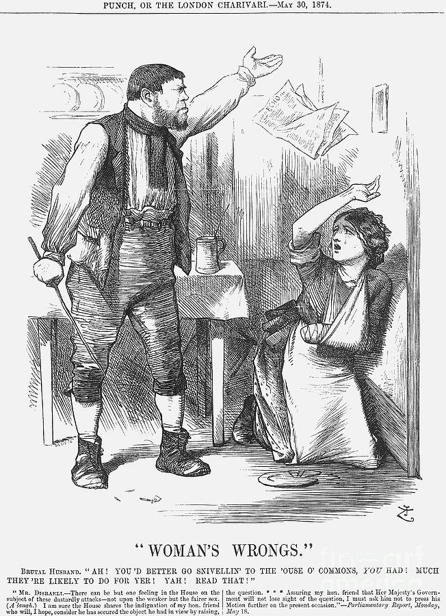 Womans Wrongs, 1874. Artist Joseph Swain Drawing by Print Collector