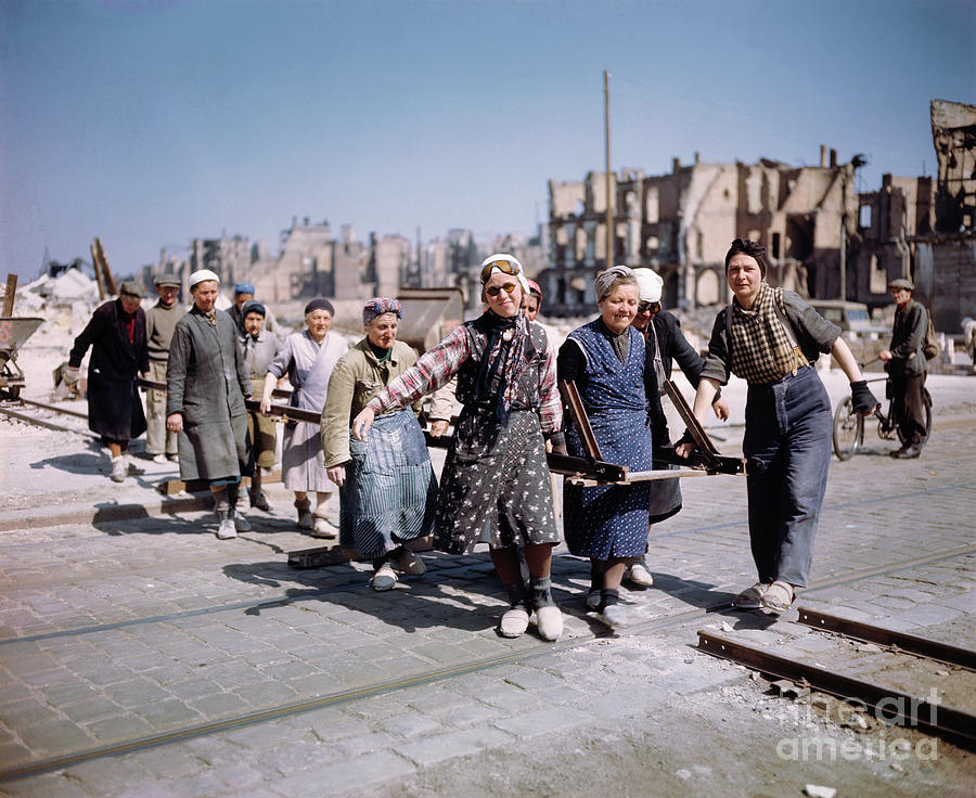 Women Carrying Rails For Building Track Photograph by Bettmann