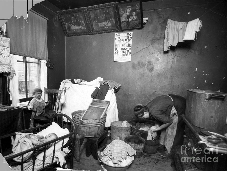 Women Doing Laundry In A Tenement Photograph by Bettmann