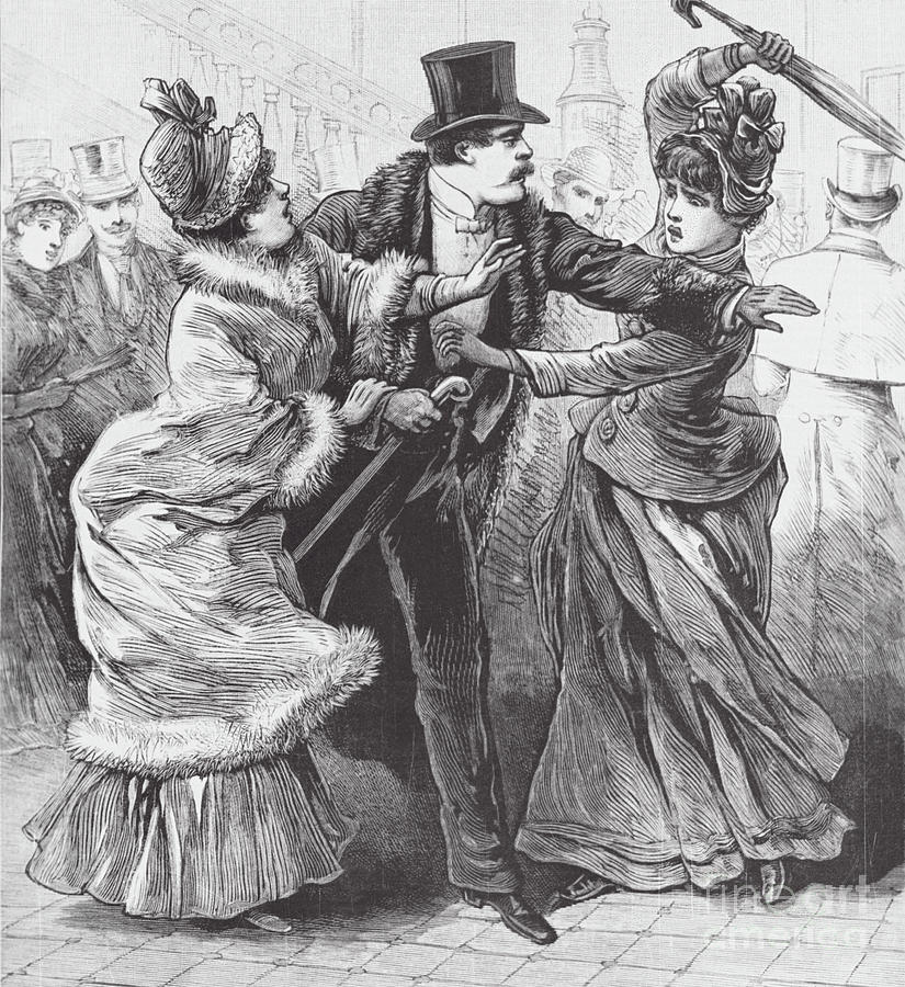 Women Fighting Over Man Photograph by Bettmann