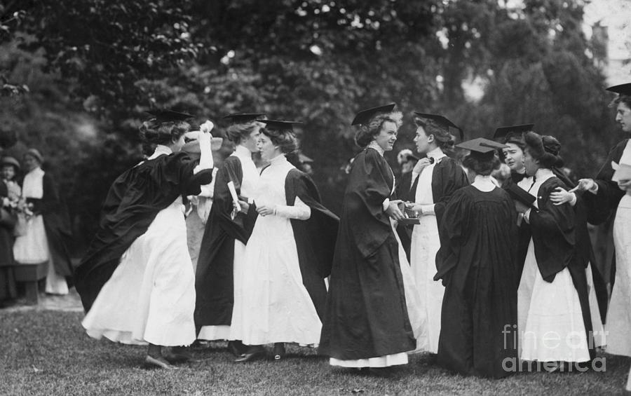 Women Graduates Exiting After Ceremony Photograph by Bettmann