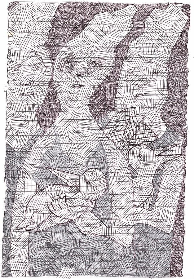 Women Holding Birds Drawing by Edgeworth Johnstone
