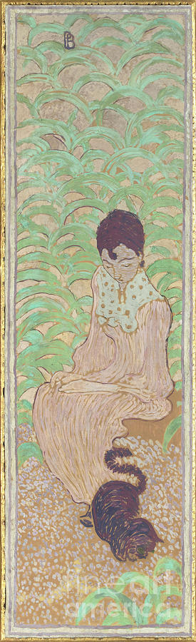 Women In The Garden Seated Woman Drawing by Heritage Images