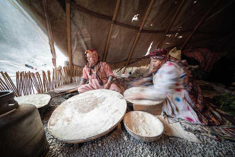 Women making Lavash bread in Tabriz, Iran Photograph by Kamran Ali