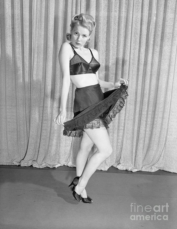 Women Modeling Satin And Lace Panties Photograph by Bettmann