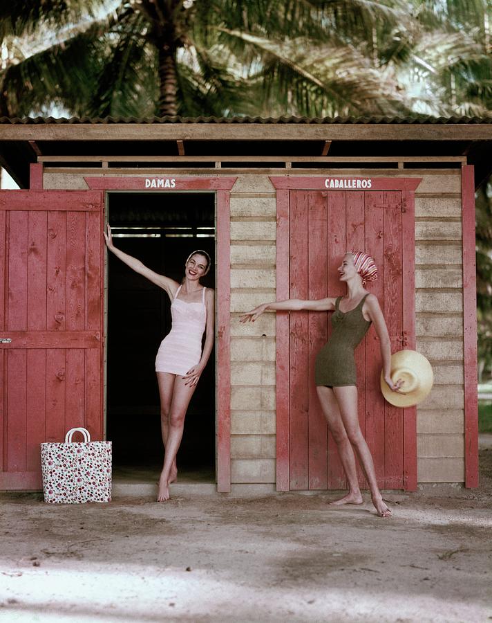 Women Outside Changing Rooms At The Beach Photograph by Leombruno-Bodi