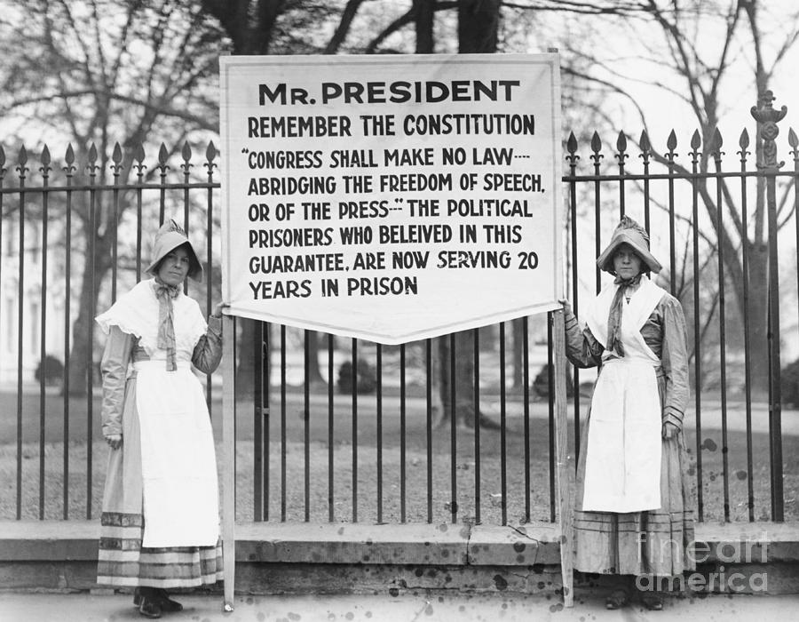 Women Protesting With Large Sign Photograph by Bettmann