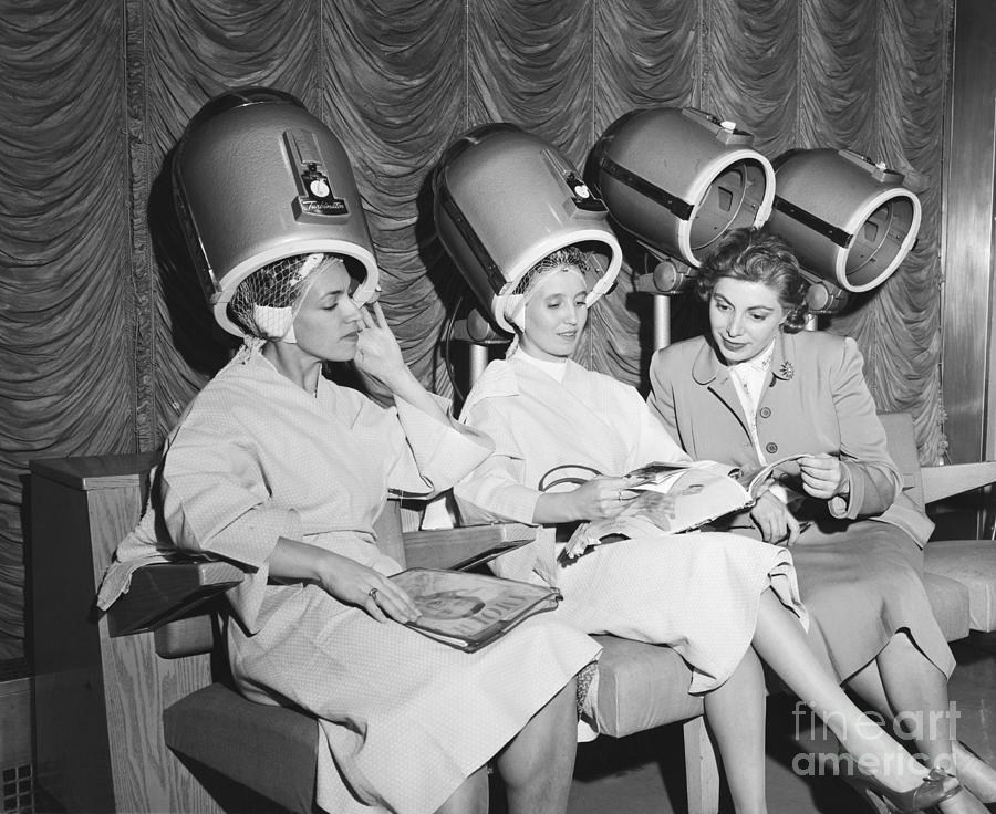 Women Under Hair Dryers Photograph by Bettmann