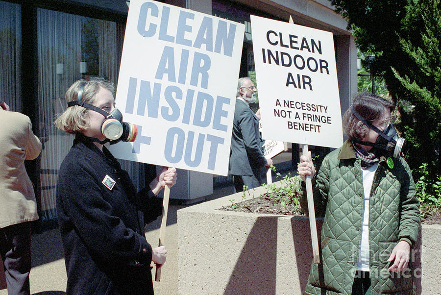 Women Wgas Masks Protesting Hold Signs Photograph by Bettmann