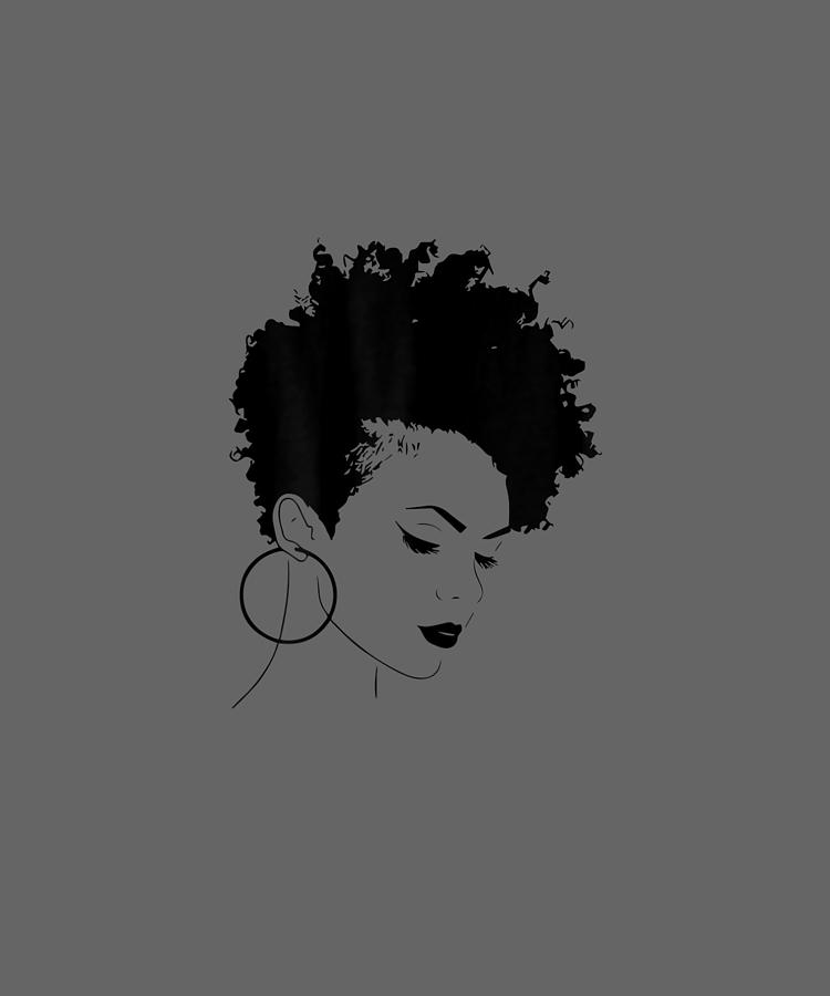 Womens Afro Natural Hair Tshirt Black Women Gift Tshirt Digital