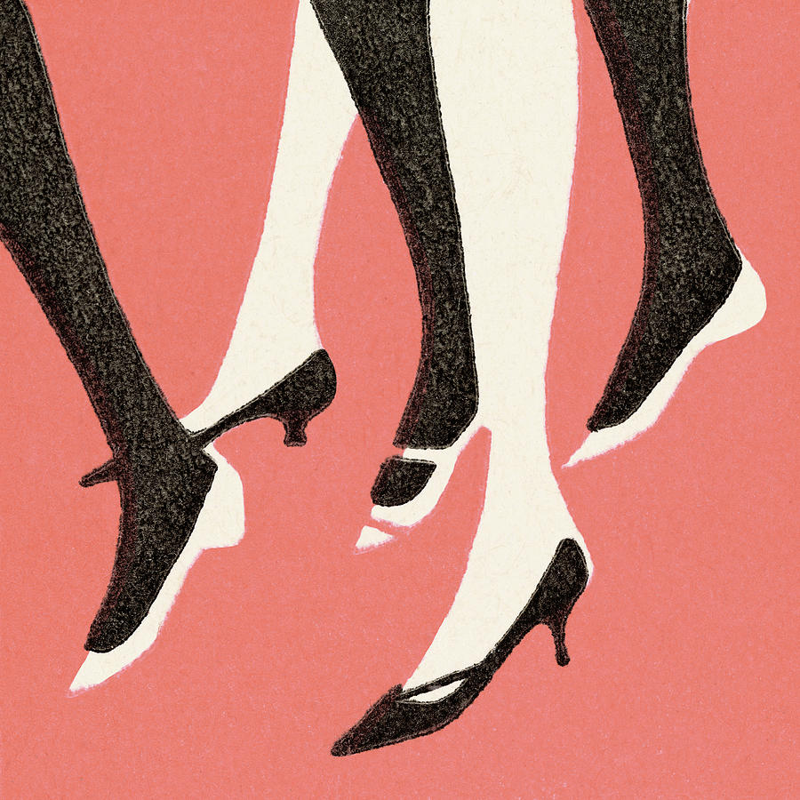 Vintage Drawing - Womens Legs by CSA Images