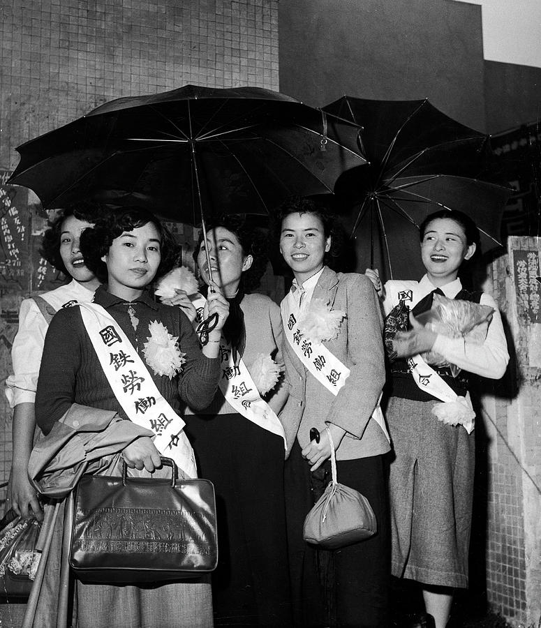 Vintage Photograph - Womens Week in Japan by Margaret Bourke-White